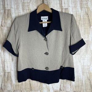 Vintage PETITE PERCEPTIONS by IRENE B Short Blazer Jacket Size 12P‎ Granny Core